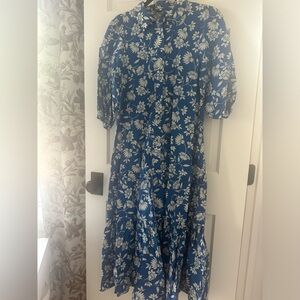 Blue and white floral Zara dress